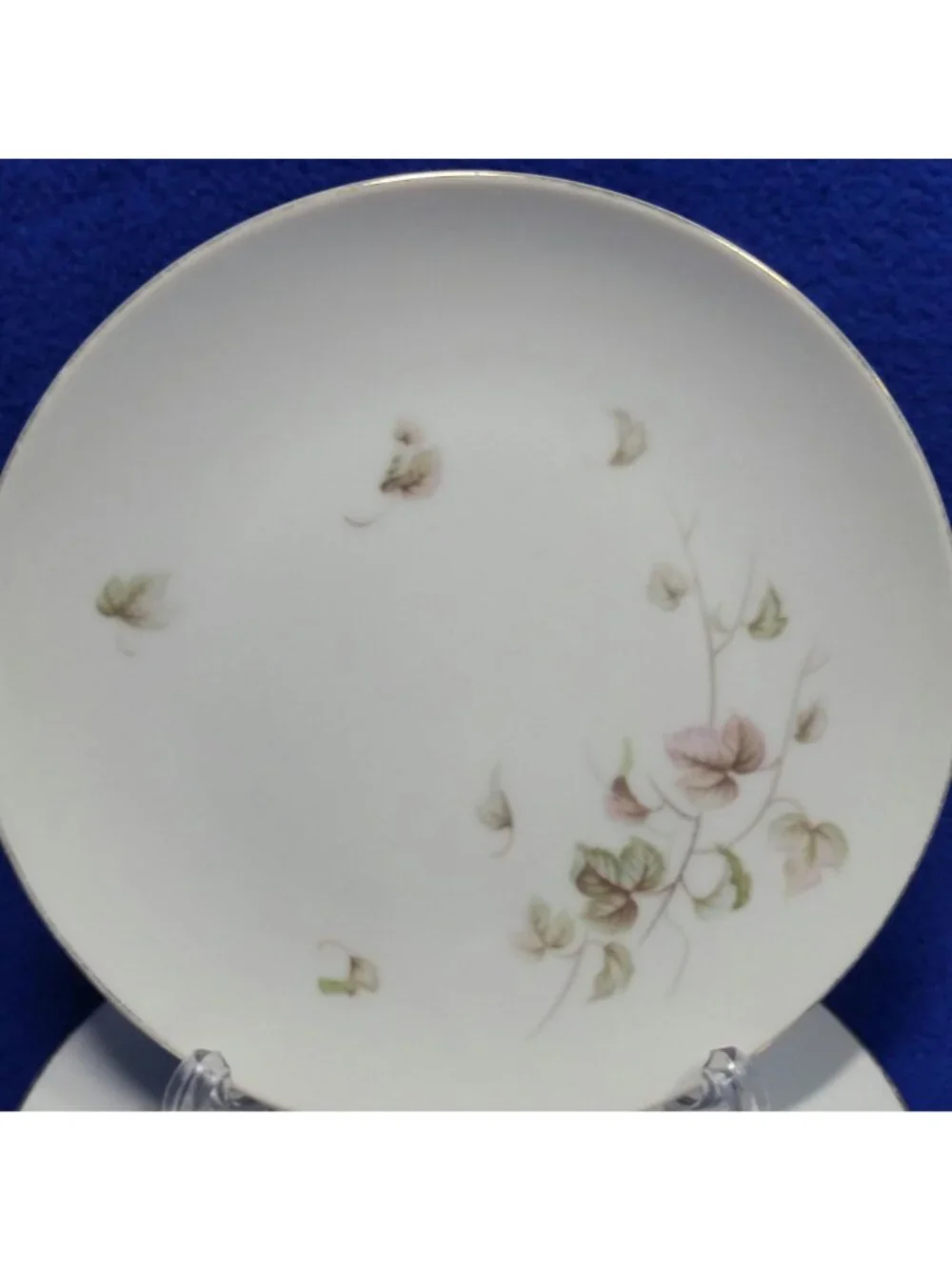 Vintage Yamaka Breeze Salad Plate 674 Pink Brown and Green Leaves 1950's MCM